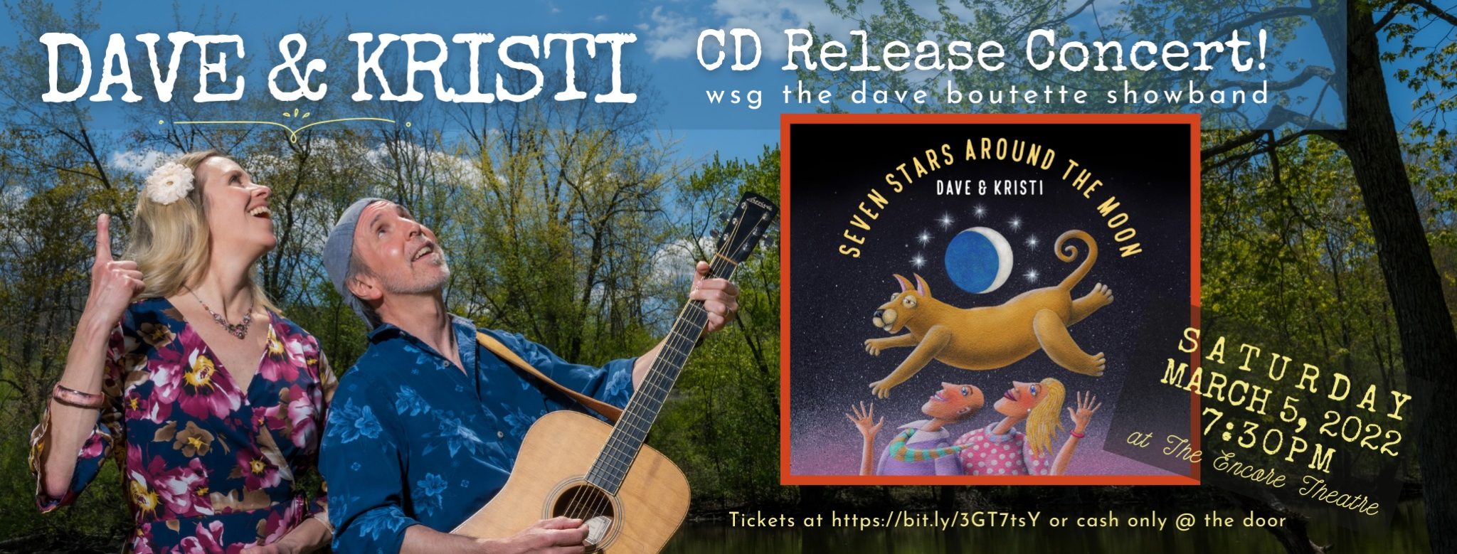 Dave & Kristi - CD Release Concert Saturday March 5, 2022 7:30 pm at The Encore Musical Theatre, Dexter, Michigan